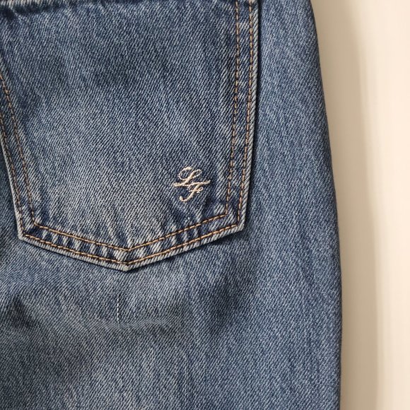 LOVERS + FRIENDS LOGAN Women's High Rise Cropped Jeans Frayed Cut Off Distressed - Picture 10 of 13